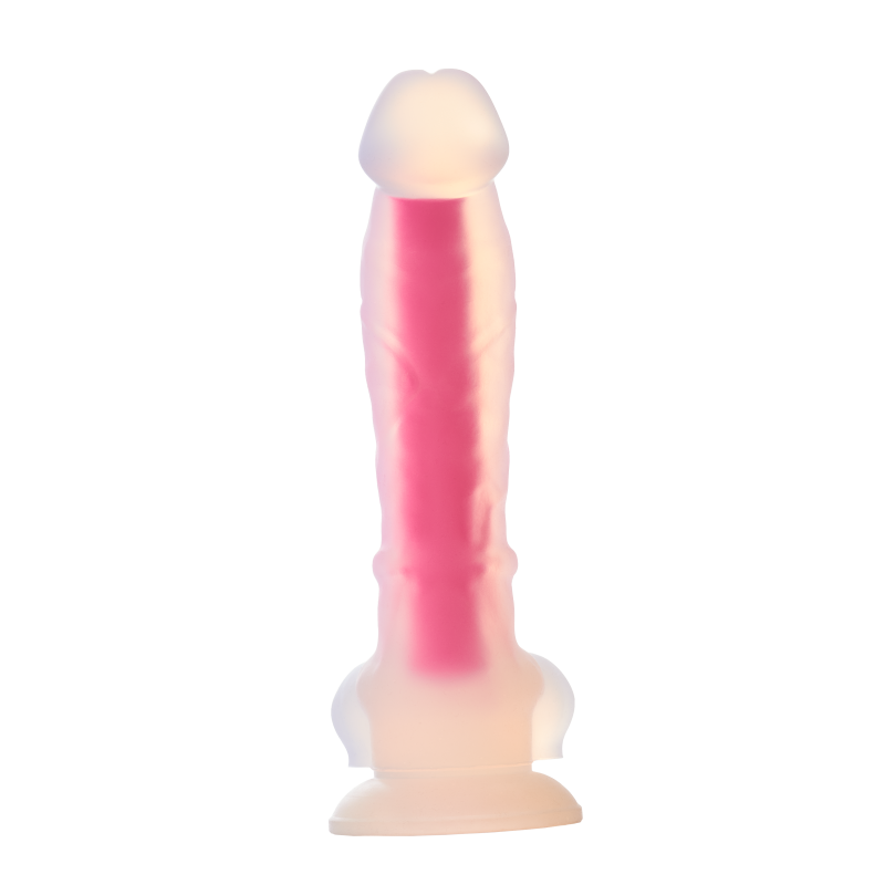 RADIANT SOFT SILICONE GLOW IN THE DARK DILDO LARGE PINK